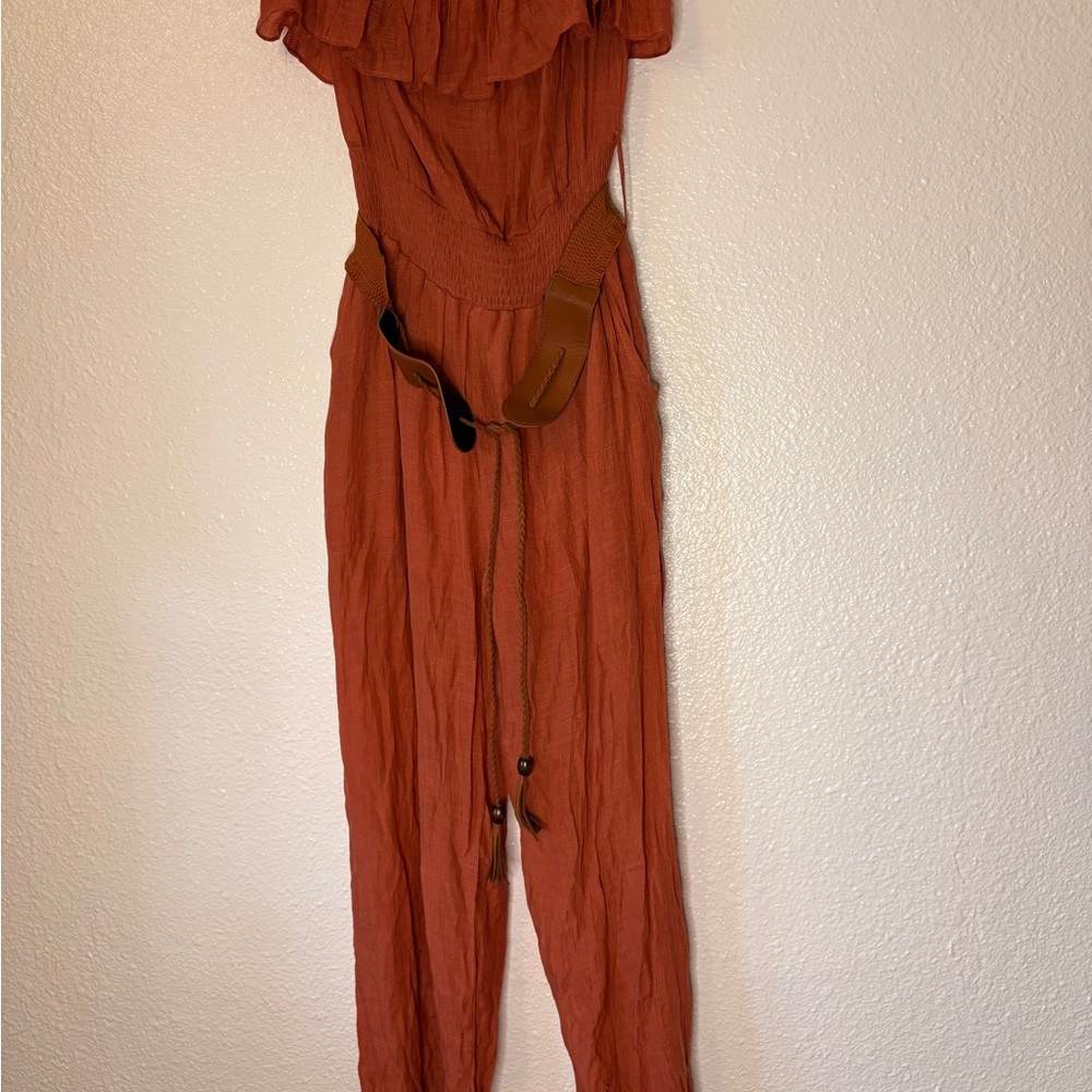 Elegant Rust Jumpsuit Set
